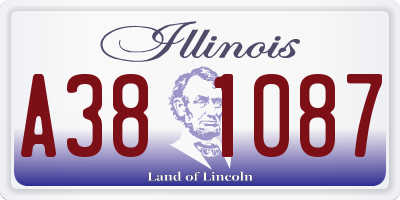 IL license plate A381087