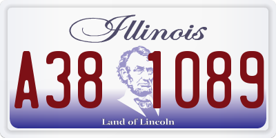 IL license plate A381089