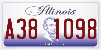 IL license plate A381098
