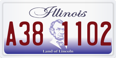 IL license plate A381102