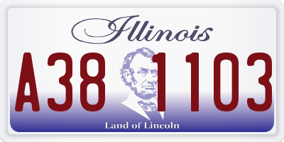 IL license plate A381103