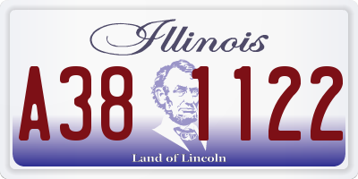 IL license plate A381122