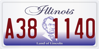 IL license plate A381140