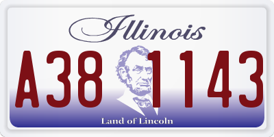 IL license plate A381143