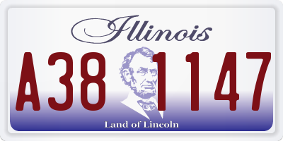 IL license plate A381147
