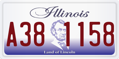 IL license plate A381158