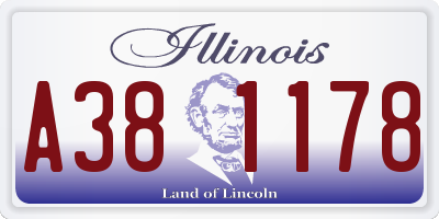 IL license plate A381178