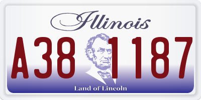 IL license plate A381187