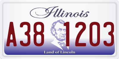 IL license plate A381203