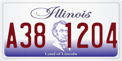 IL license plate A381204