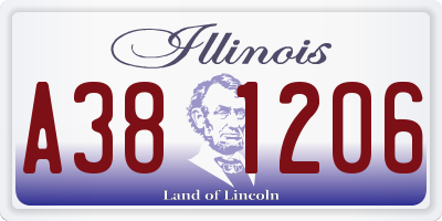 IL license plate A381206