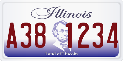 IL license plate A381234