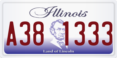 IL license plate A381333