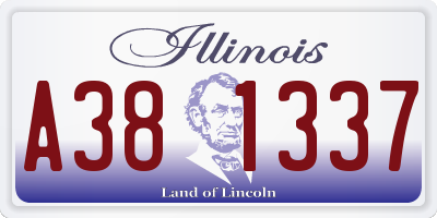 IL license plate A381337