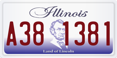 IL license plate A381381