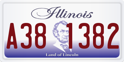 IL license plate A381382