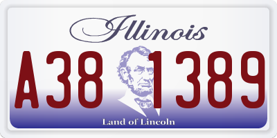IL license plate A381389