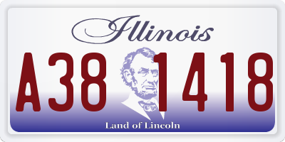 IL license plate A381418