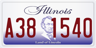 IL license plate A381540