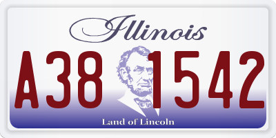 IL license plate A381542