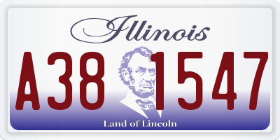 IL license plate A381547