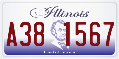 IL license plate A381567