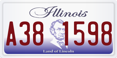 IL license plate A381598