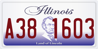 IL license plate A381603
