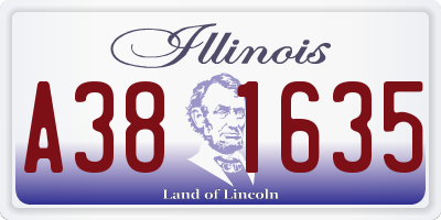 IL license plate A381635