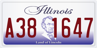 IL license plate A381647