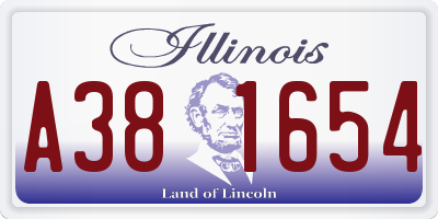 IL license plate A381654