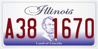 IL license plate A381670