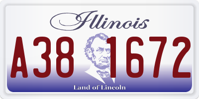IL license plate A381672