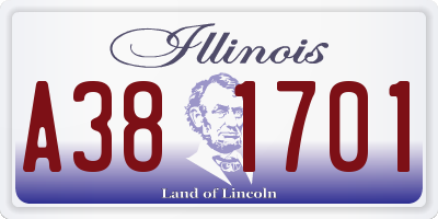 IL license plate A381701