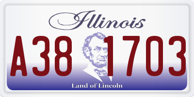 IL license plate A381703