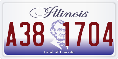 IL license plate A381704