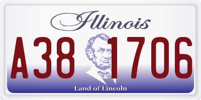 IL license plate A381706