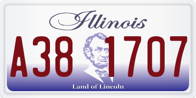 IL license plate A381707