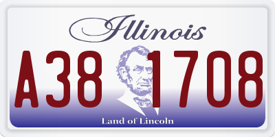 IL license plate A381708
