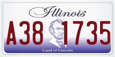 IL license plate A381735