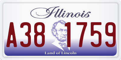 IL license plate A381759
