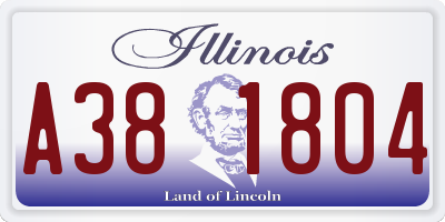 IL license plate A381804