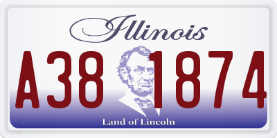 IL license plate A381874