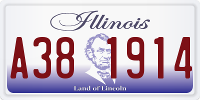 IL license plate A381914