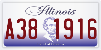 IL license plate A381916