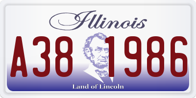 IL license plate A381986