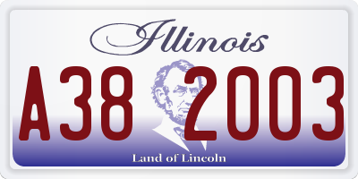 IL license plate A382003