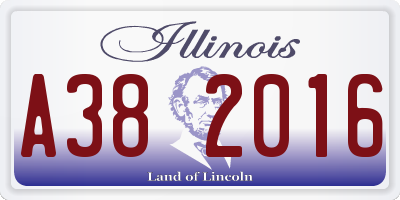 IL license plate A382016