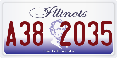 IL license plate A382035