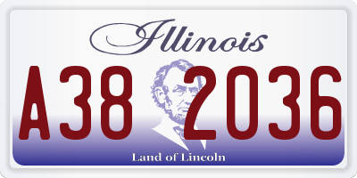 IL license plate A382036